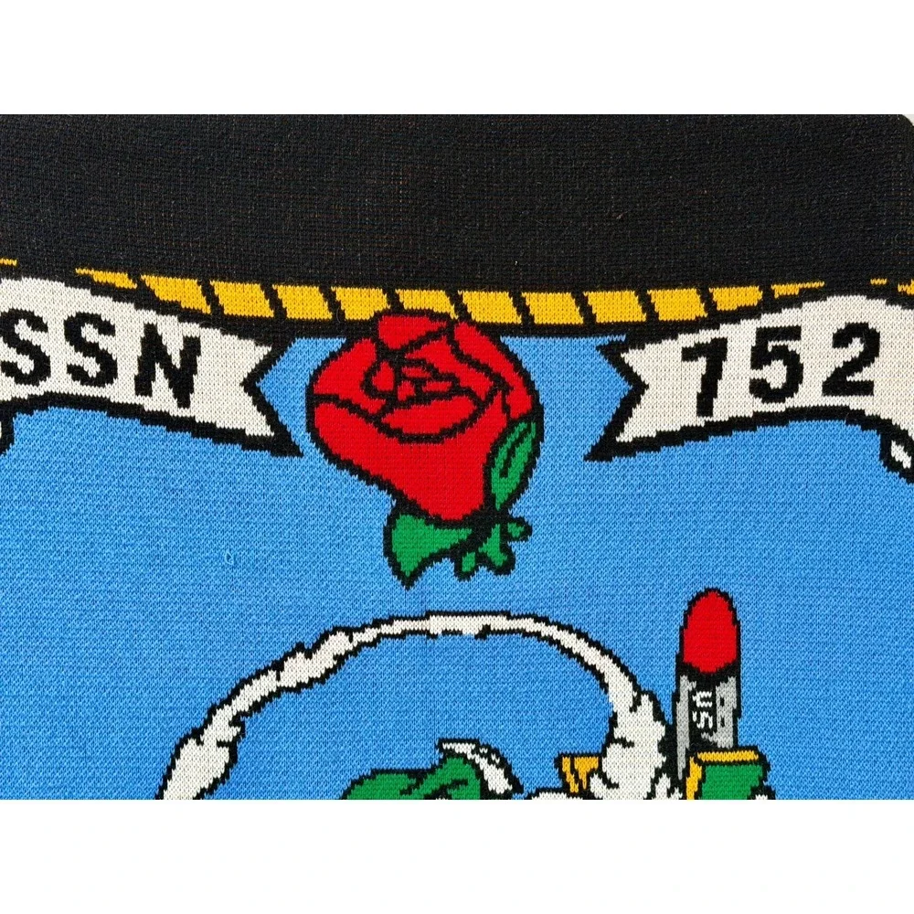 Navy USS Pasadena (SSN 752)‎ Emblem Blanket Birmingham Knitting Co Vintage